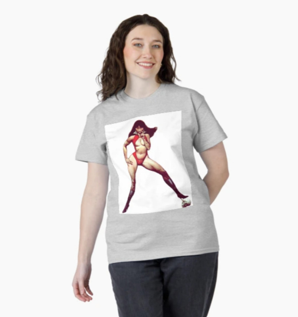 Vampirella Skull Classic T Shirt Ash Grey